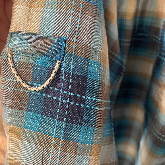 Magellan Mens XL Blue Gray Plaid Button Down Fishing Shirt Lightweight Casual - Picture 5 of 5